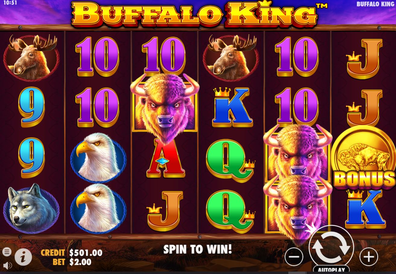 Американская тематика слота «Buffalo King» на портале Fresh Casino